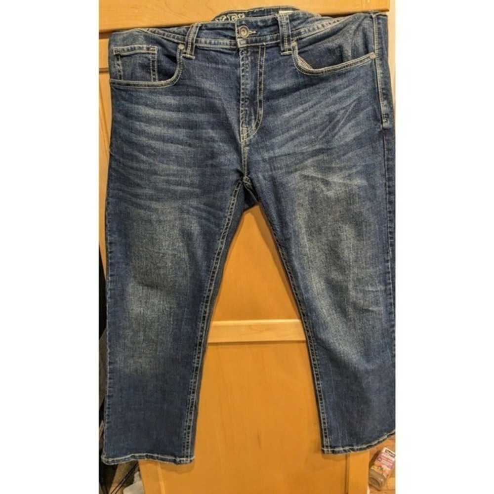 TK AXEL Mens Jeans Size 36X32 Actual 38x30 Slim Fit Boot Cut Light Wash Blue
